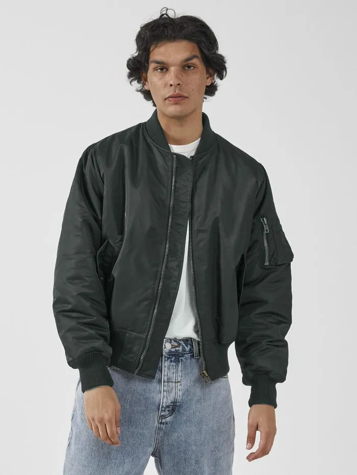 Mens Union Bomber Oil Green Thrills Jackets
