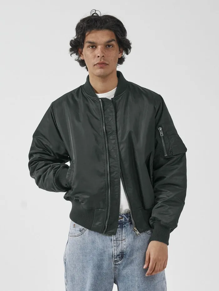 Mens Union Bomber Oil Green Thrills Jackets