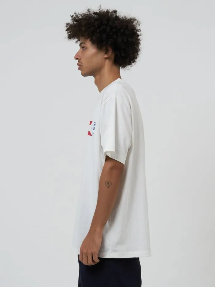 Mens United For All Merch Fit Tee Dirty White Thrills Tees and Tank Tops