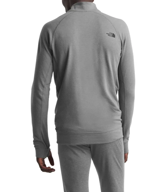 Mens Warm Wool Blend LongSleeve Zip Neck Tnf Medium Grey Heather The North Face Baselayers