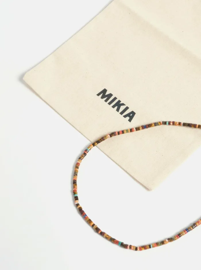 Mikia Heishi Beads Necklace In Brown Multi JasperSpone CoralYellow T Men Universal Works Jewellery