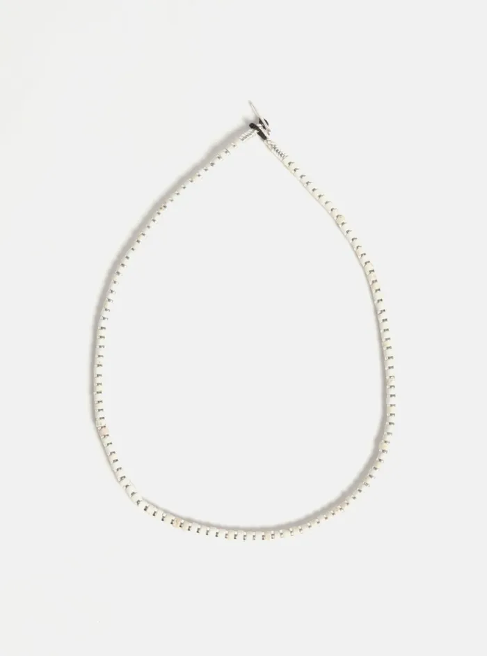 Mikia Heishi Necklace In MagnesiteHematiteSterling Silver Men Universal Works Jewellery