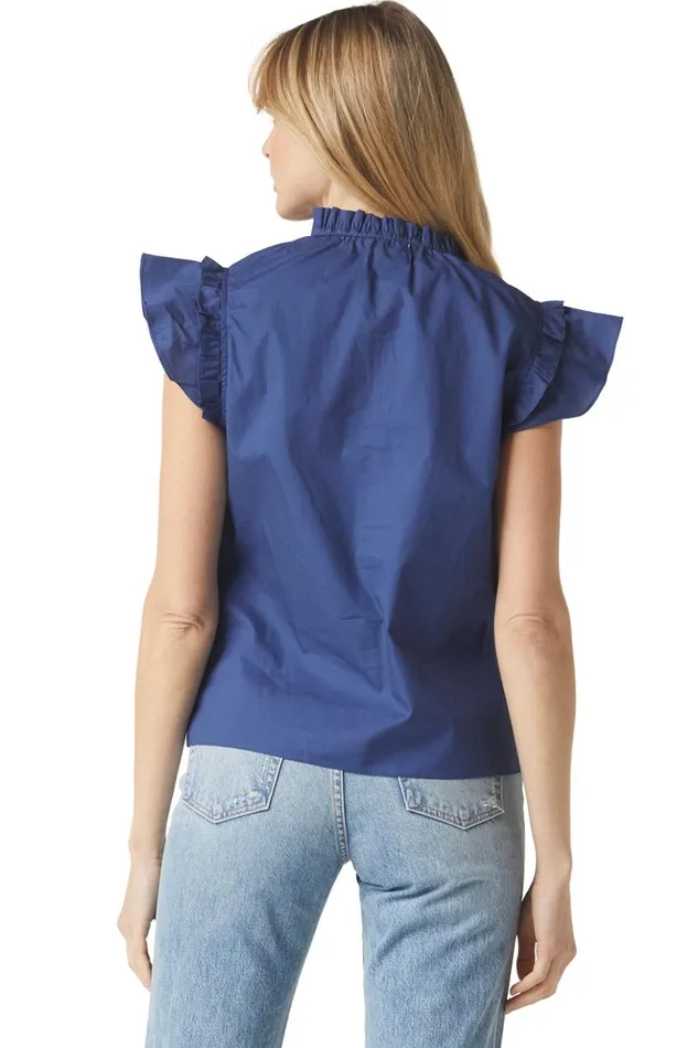 MISA Los Angeles BASIA TOP Indigo Blue Women Tops