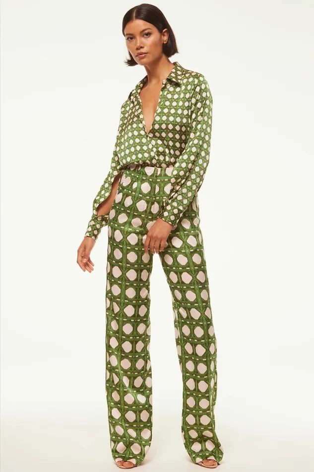 MISA Los Angeles CELINE TOP Rattan Tile Women Tops