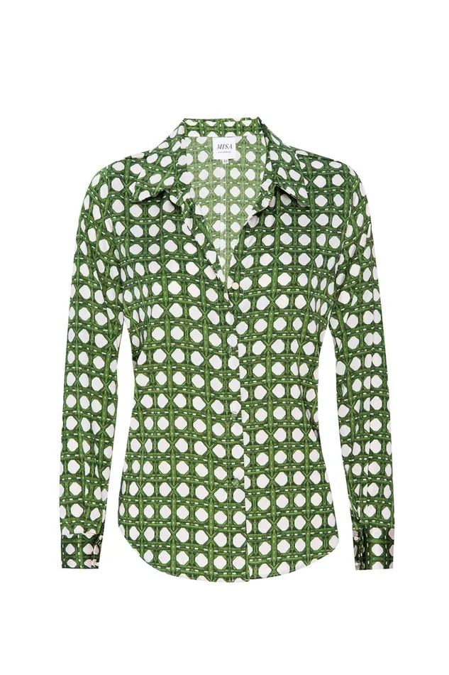 MISA Los Angeles CELINE TOP Rattan Tile Women Tops
