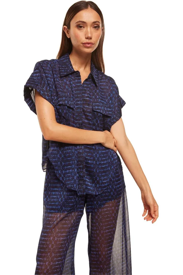 MISA Los Angeles ERIN TOP Midnight Shibori Women Tops