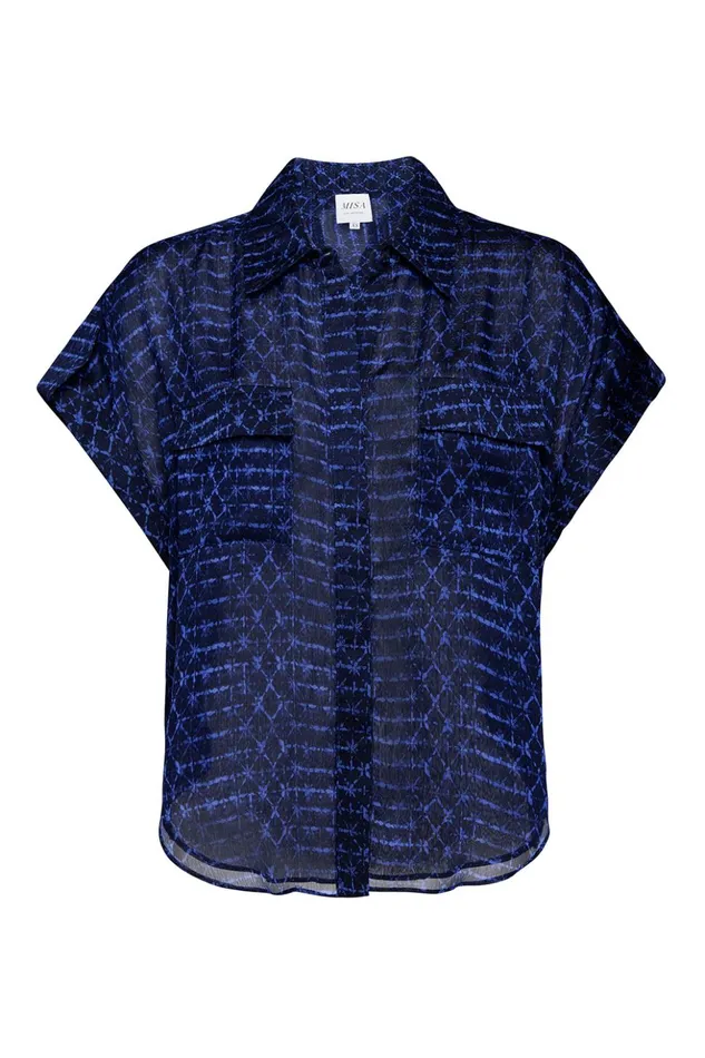 MISA Los Angeles ERIN TOP Midnight Shibori Women Tops