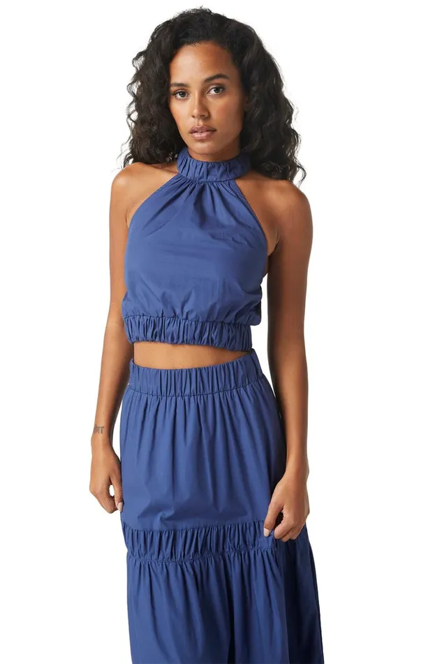 MISA Los Angeles ESMINA TOP Indigo Blue Women Tops