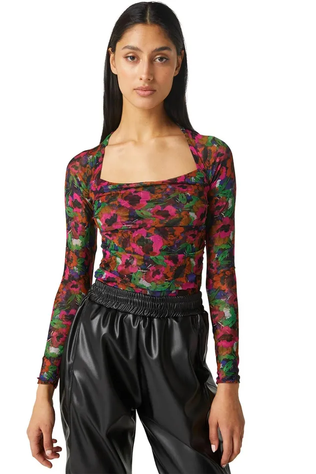 MISA Los Angeles HAYWORTH BODYSUIT Jewel Tone Flora Women Tops