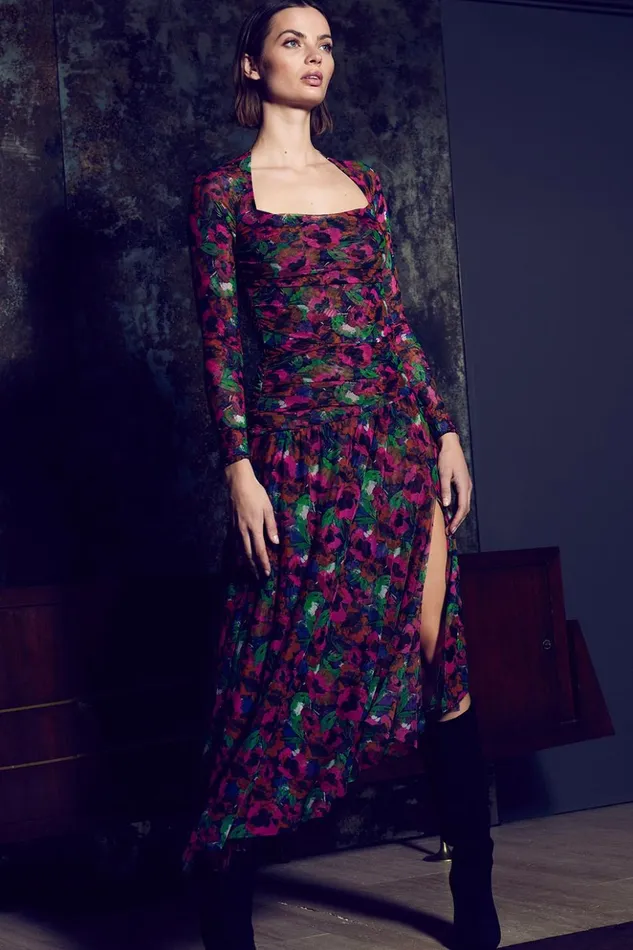 MISA Los Angeles HAYWORTH BODYSUIT Jewel Tone Flora Women Tops