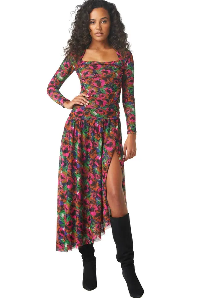 MISA Los Angeles HAYWORTH BODYSUIT Jewel Tone Flora Women Tops