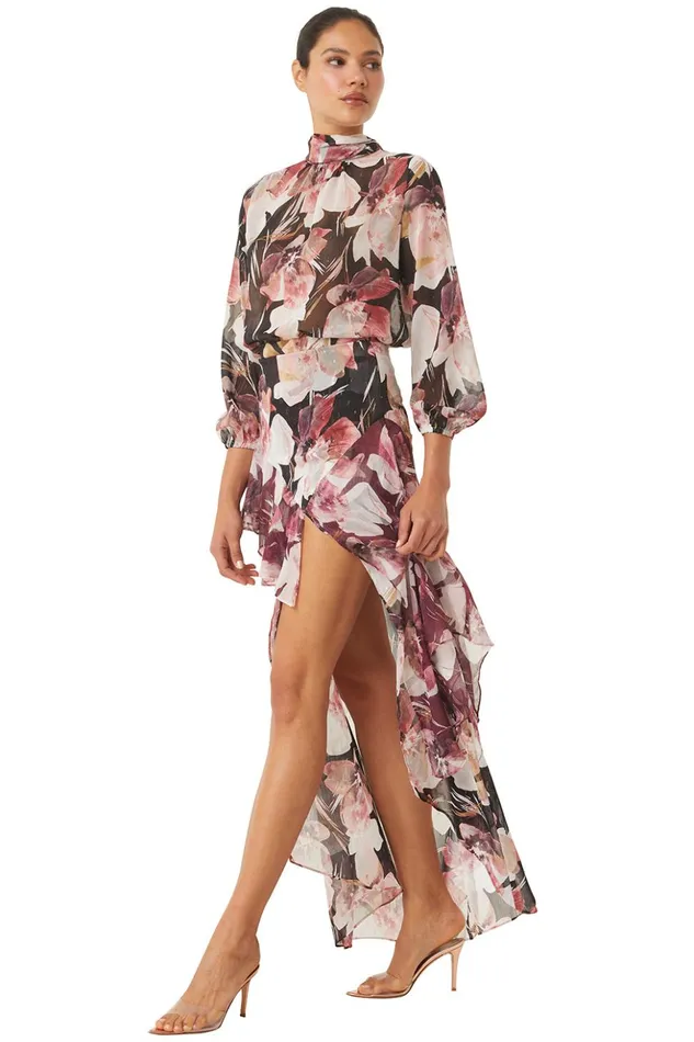 MISA Los Angeles LULU TOP Flora Tropical Black Women Tops