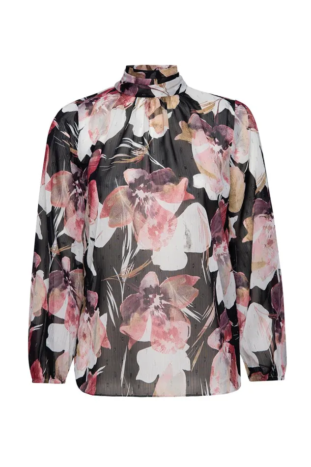 MISA Los Angeles LULU TOP Flora Tropical Black Women Tops