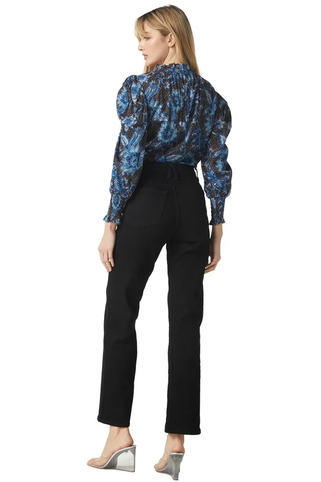 MISA Los Angeles SIENA TOP Blue Sunflower Women Tops