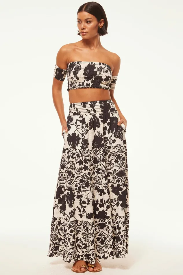 MISA Los Angeles YELENA SKIRT Flora Negra Women Skirts and Shorts
