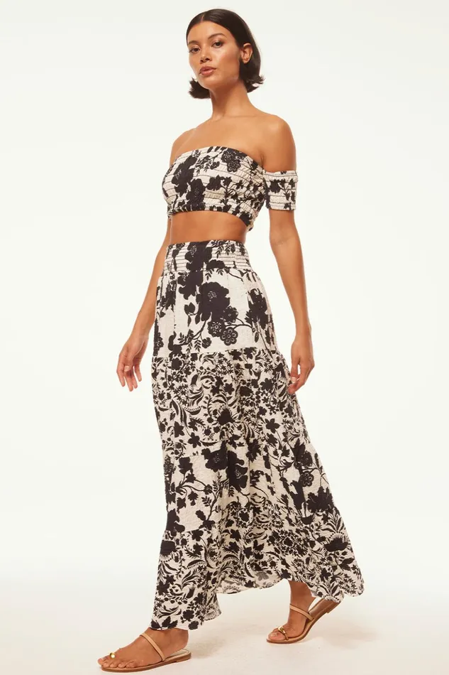 MISA Los Angeles YELENA SKIRT Flora Negra Women Skirts and Shorts