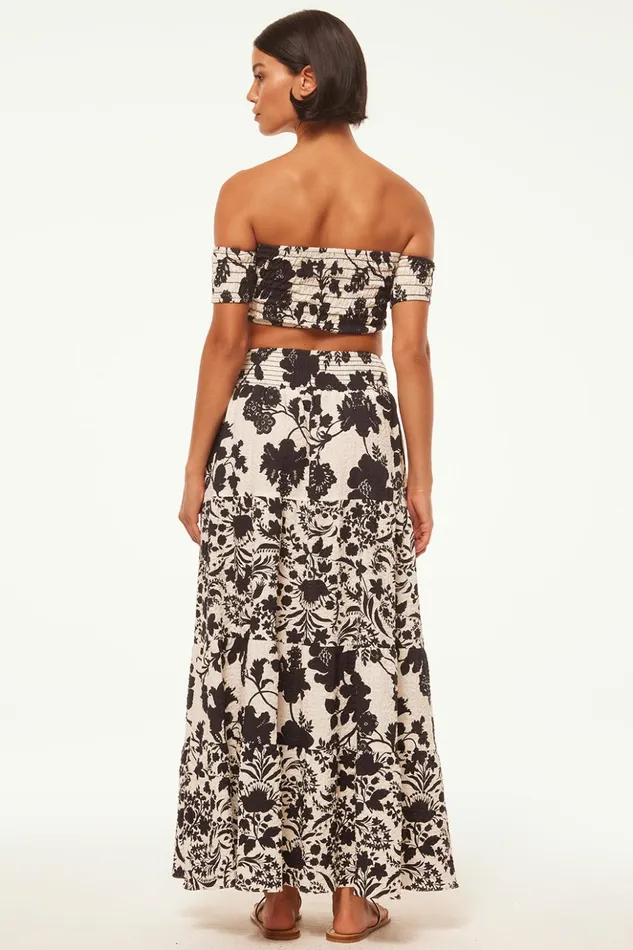MISA Los Angeles YELENA SKIRT Flora Negra Women Skirts and Shorts