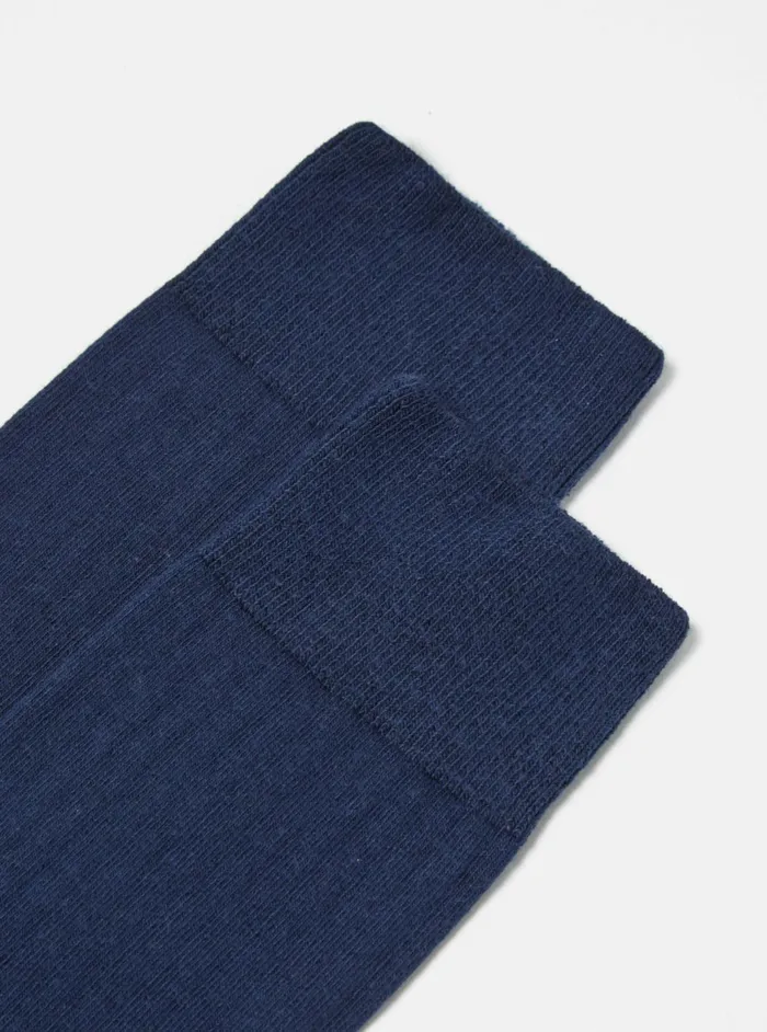 Modal Sock In Navy Rib Knit Men Universal Works Socks Modal Sock In Navy Rib Knit Men Universal Works Socks