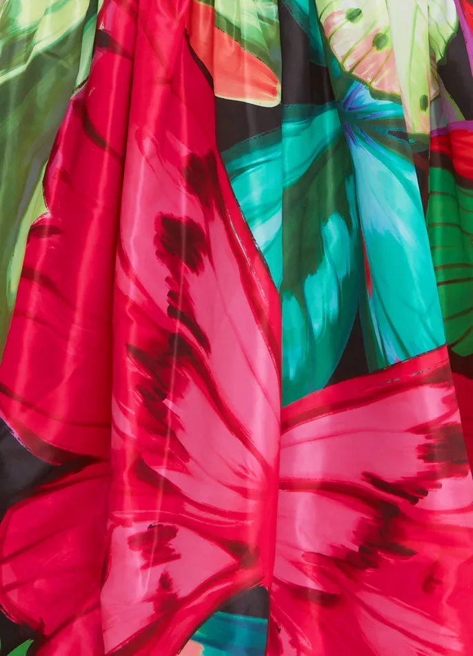 Natalia Ruched Maxi Dress 8211 Papillon Print in Green Dresses and Jumpsuits LEO LIN Women