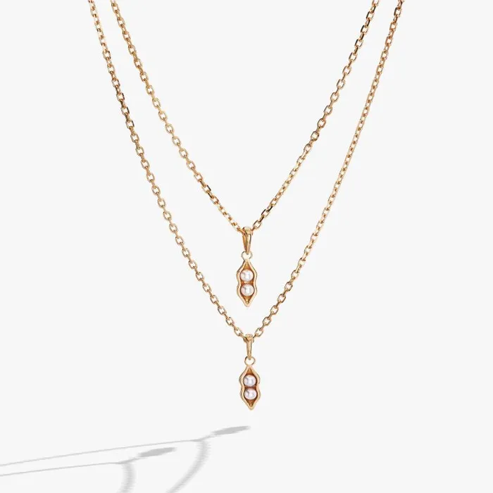 Necklaces Women Alex And Ani 2 Peas In A Pod Adjustable Necklace Set Of 2 14kt Gold Over Sterling Silver