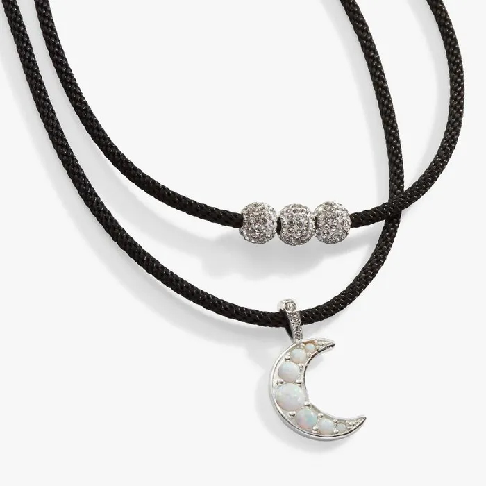 Necklaces Women Alex And Ani Moon Crystal Adjustable Choker Necklace Silver