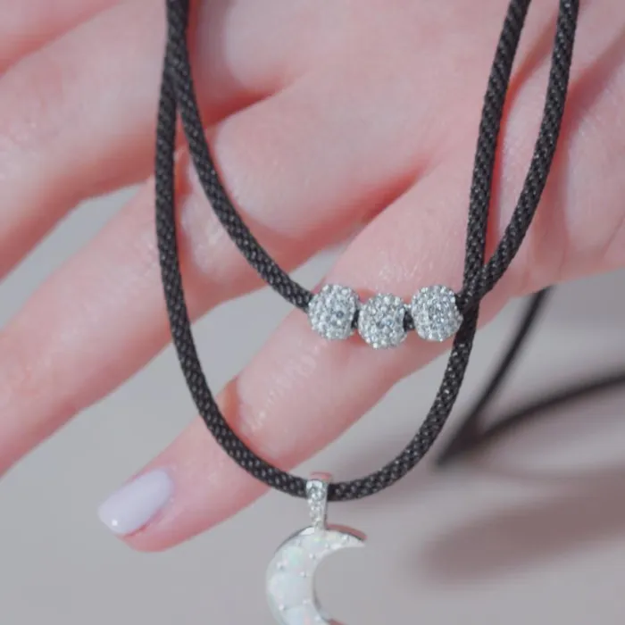 Necklaces Women Alex And Ani Moon Crystal Adjustable Choker Necklace Silver