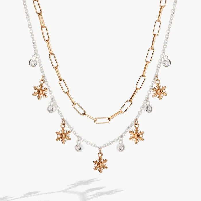 Necklaces Women Alex And Ani Snowflake Charm Necklace Two Tone