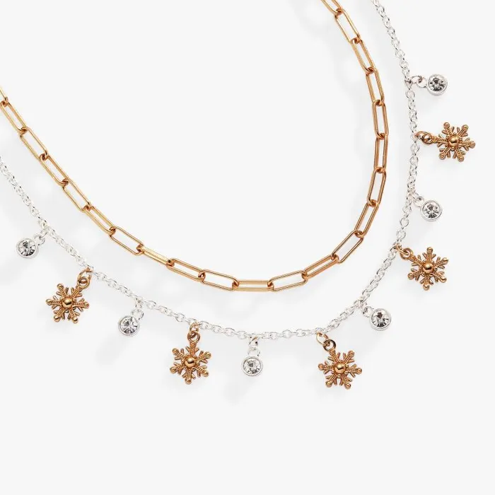 Necklaces Women Alex And Ani Snowflake Charm Necklace Two Tone