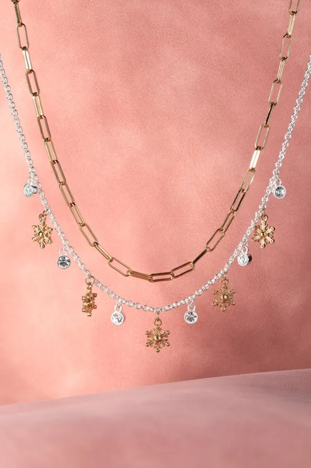 Necklaces Women Alex And Ani Snowflake Charm Necklace Two Tone