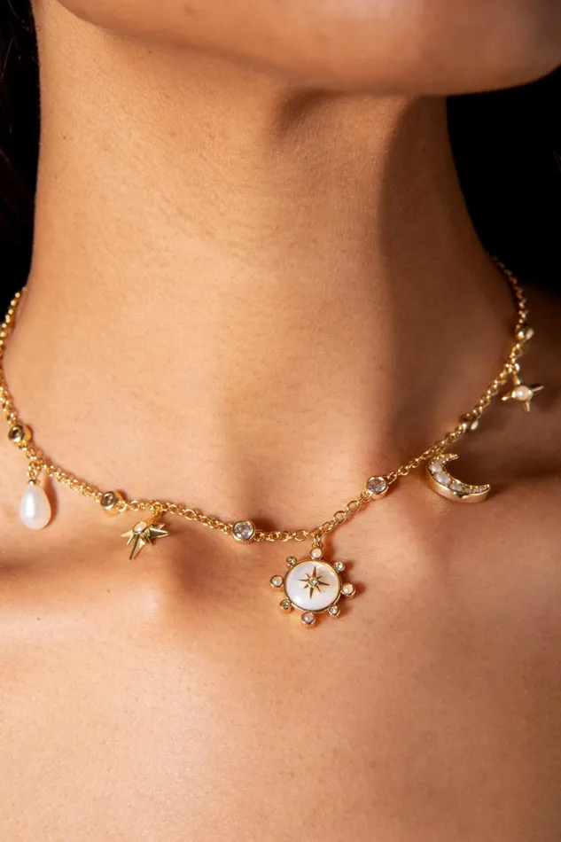 Necklaces Women Alex And Ani Stargazer Charm Necklace Gold