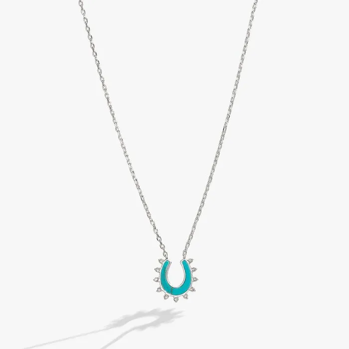 Necklaces Women Alex And Ani Turquoise Horseshoe Necklace Silver