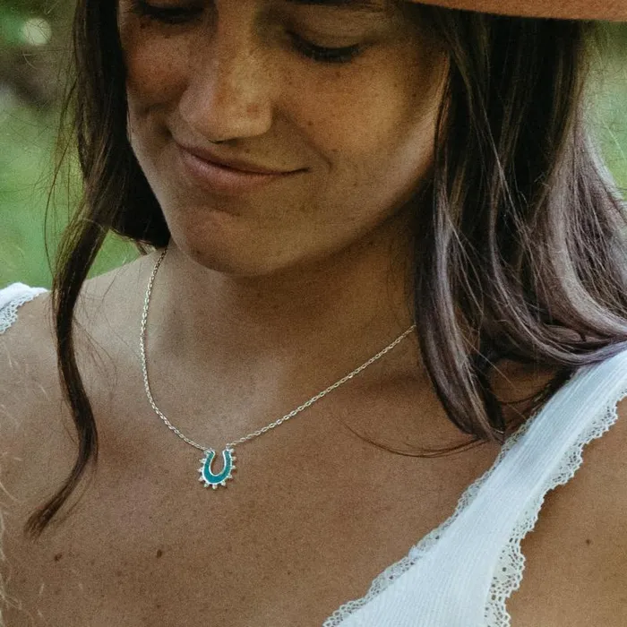 Necklaces Women Alex And Ani Turquoise Horseshoe Necklace Silver