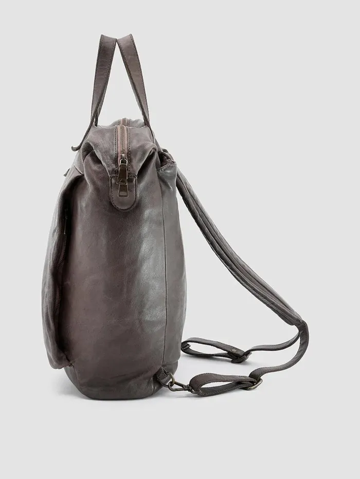 Officine Creative Backpacks HELMET 28 Walnut Taupe Leather Backpack 8211 Men