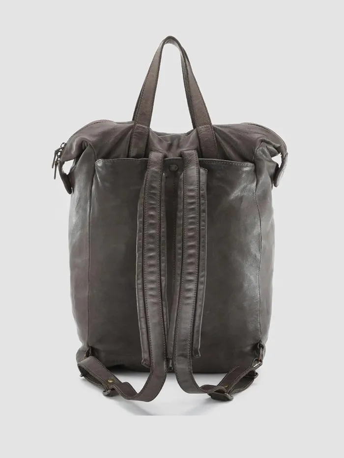 Officine Creative Backpacks HELMET 28 Walnut Taupe Leather Backpack 8211 Men