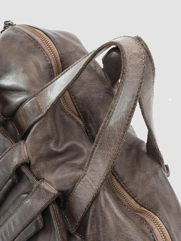 Officine Creative Backpacks HELMET 28 Walnut Taupe Leather Backpack 8211 Men