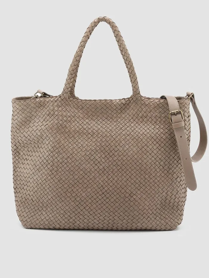 Officine Creative Bags OC CLASS 35 Noun Taupe Leather Tote Bag 8211 Women