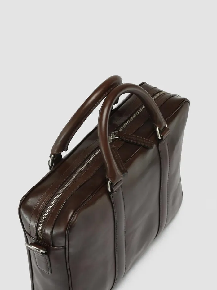 Officine Creative Bags QUENTIN 010 Coffee Brown Leather Briefcase 8211 Men