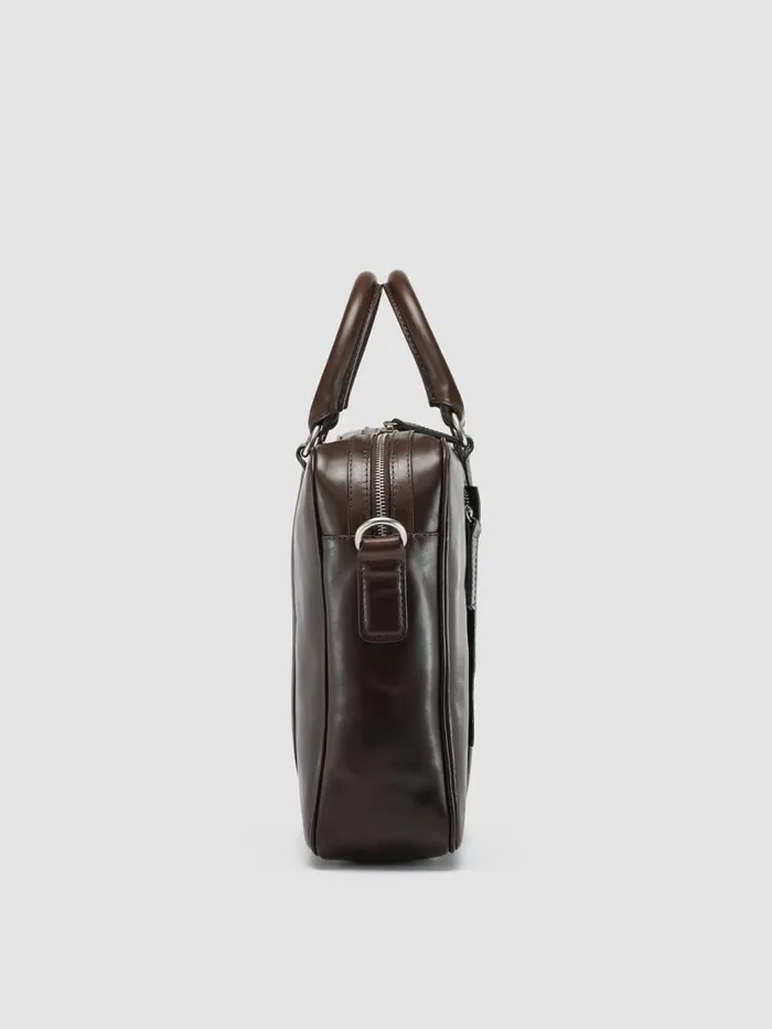 Officine Creative Bags QUENTIN 010 Coffee Brown Leather Briefcase 8211 Men
