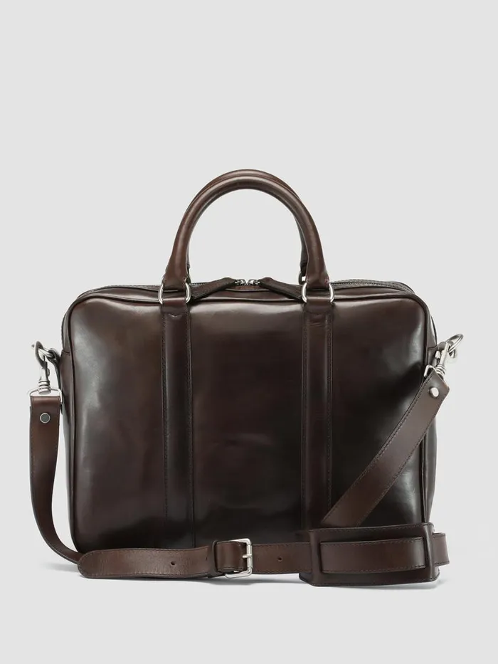 Officine Creative Bags QUENTIN 010 Coffee Brown Leather Briefcase 8211 Men