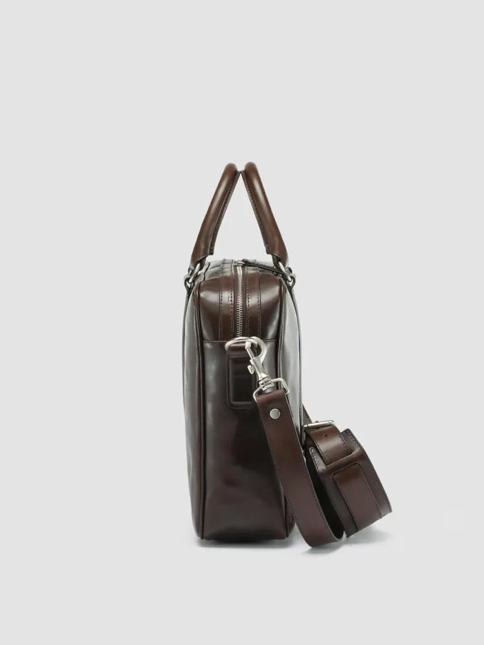 Officine Creative Bags QUENTIN 010 Coffee Brown Leather Briefcase 8211 Men