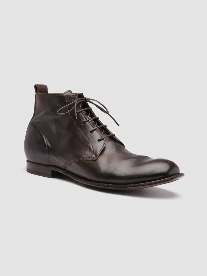 Officine Creative Boots and Ankle Boots STEREO 004 Testa Di Moro Brown Leather Ankle Boots 8211 Men Officine Creative Boots and Ankle Boots STEREO 004 Testa Di Moro Brown Leather Ankle Boots 8211 Men