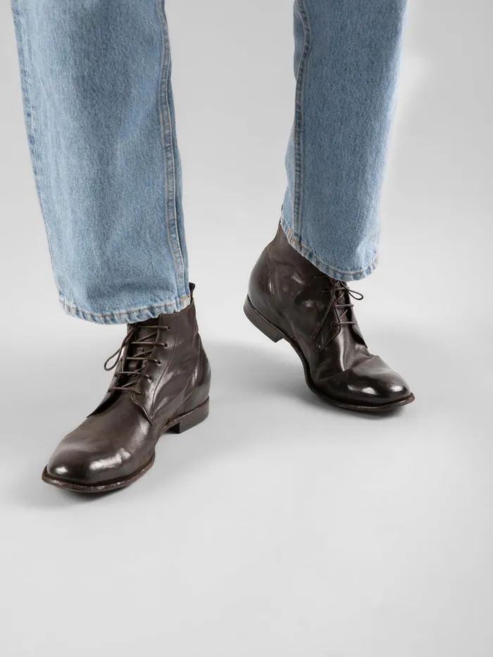 Officine Creative Boots and Ankle Boots STEREO 004 Testa Di Moro Brown Leather Ankle Boots 8211 Men Officine Creative Boots and Ankle Boots STEREO 004 Testa Di Moro Brown Leather Ankle Boots 8211 Men