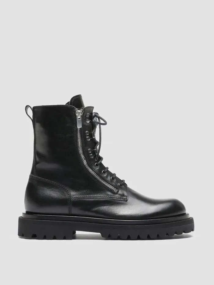 Officine Creative Boots and Ankle Boots ULTIMATE 003 Nero Black Leather Combat Boots 8211 Men Officine Creative Boots and Ankle Boots ULTIMATE 003 Nero Black Leather Combat Boots 8211 Men
