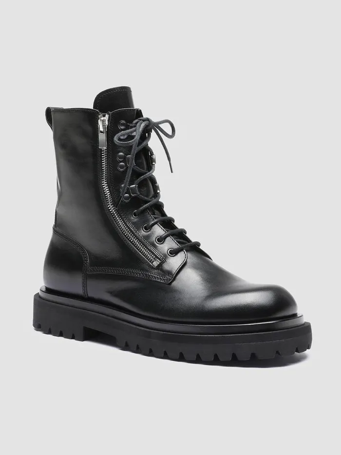 Officine Creative Boots and Ankle Boots ULTIMATE 003 Nero Black Leather Combat Boots 8211 Men Officine Creative Boots and Ankle Boots ULTIMATE 003 Nero Black Leather Combat Boots 8211 Men