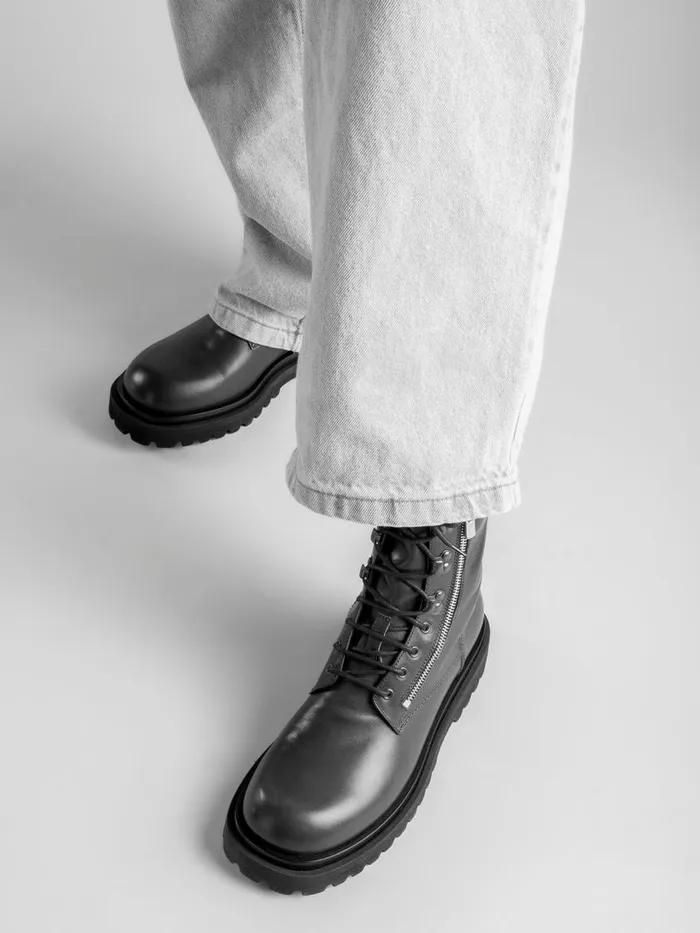 Officine Creative Boots and Ankle Boots ULTIMATE 003 Nero Black Leather Combat Boots 8211 Men Officine Creative Boots and Ankle Boots ULTIMATE 003 Nero Black Leather Combat Boots 8211 Men