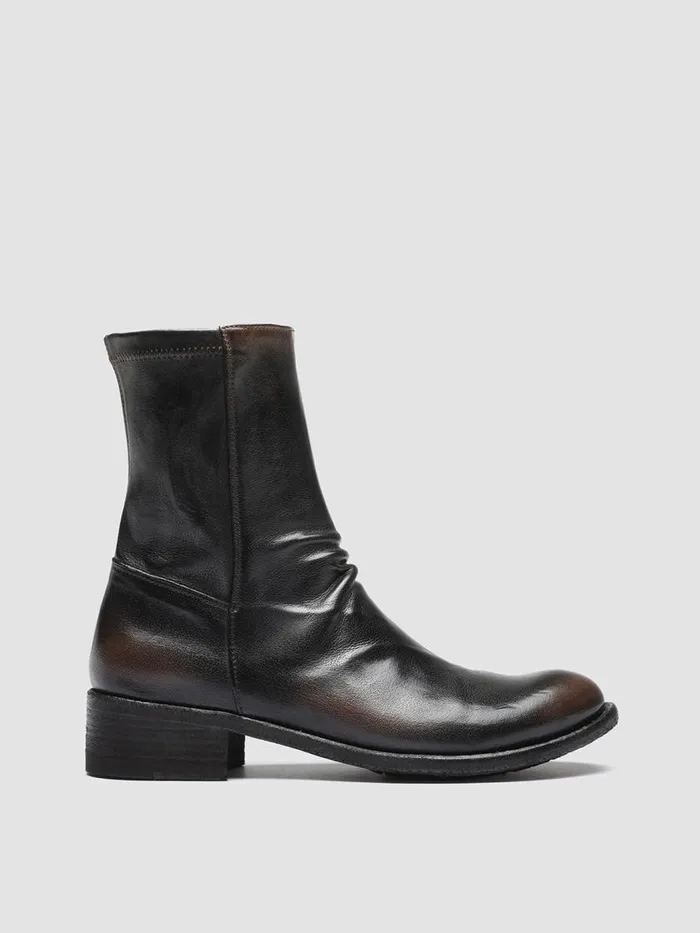 Officine Creative Boots and Booties LISON 041 CaffeSupernero Brown Leather Ankle Boots 8211 Women Officine Creative Boots and Booties LISON 041 CaffeSupernero Brown Leather Ankle Boots 8211 Women