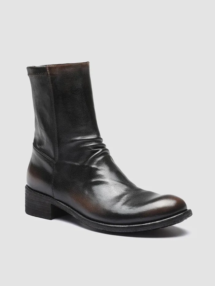 Officine Creative Boots and Booties LISON 041 CaffeSupernero Brown Leather Ankle Boots 8211 Women Officine Creative Boots and Booties LISON 041 CaffeSupernero Brown Leather Ankle Boots 8211 Women