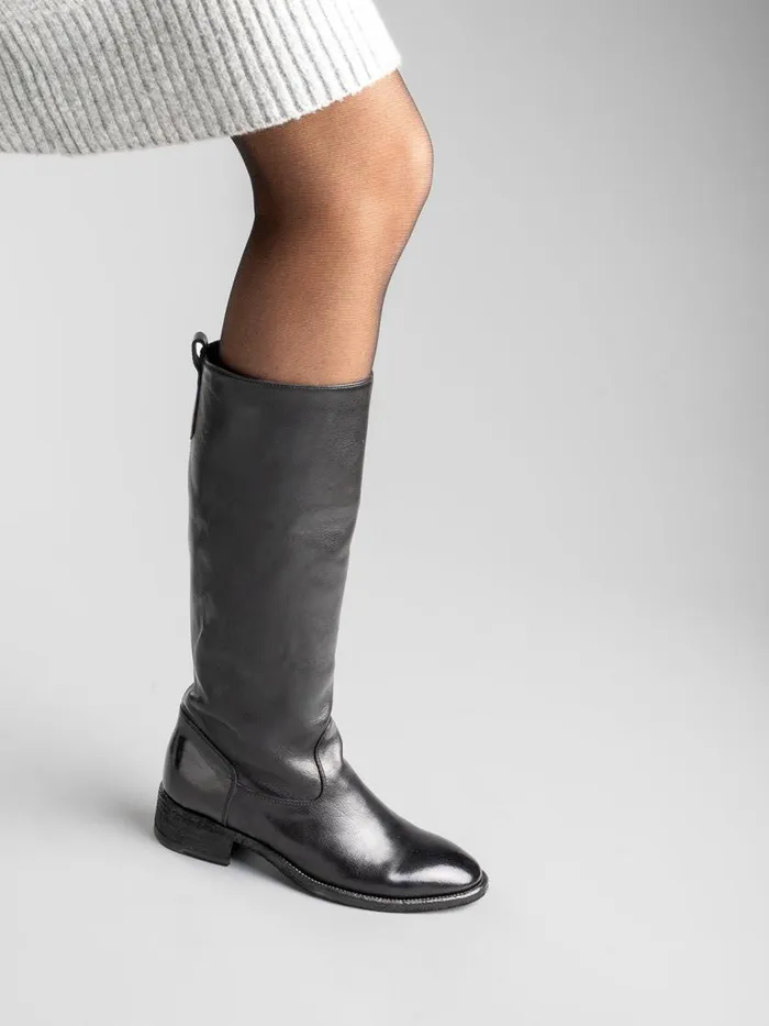 Officine Creative Boots and Booties SELINE 013 Ruboff Otto Burgundy Zipped Leather Boots 8211 Women