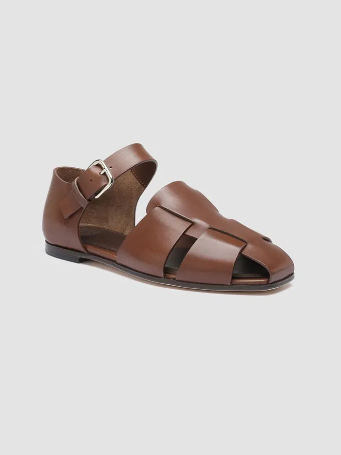 Officine Creative Sandals CUBA 003 Moro Brown Leather Sandals 8211 Women