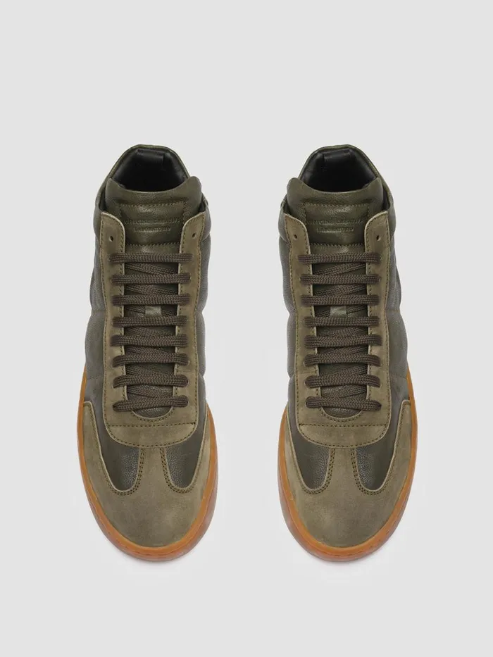 Officine Creative Sneakers KOMBINED 002 MilitaryOlive Green Leather Sneakers Latex Sole 8211 Men Officine Creative Sneakers KOMBINED 002 MilitaryOlive Green Leather Sneakers Latex Sole 8211 Men
